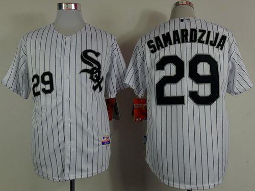 White Sox #29 Jeff Samardzija White Black Strip Stitched MLB Jersey White Sox #29 Jeff Samardzija White Black Strip Stitched MLB Jersey