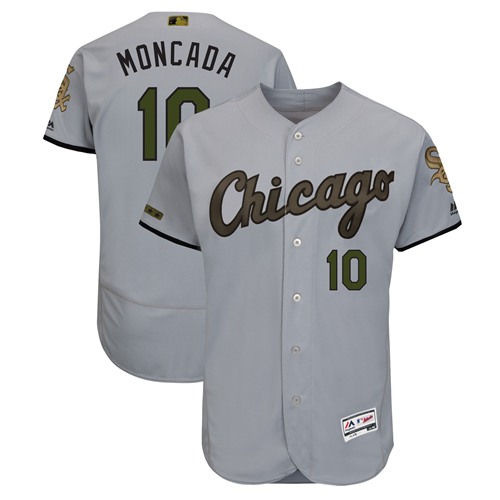 White Sox #10 Yoan Moncada Grey Flexbase Authentic Collection 2018 Memorial Day Stitched MLB Jersey White Sox #10 Yoan Moncada Grey Flexbase Authentic Collection 2018 Memorial Day Stitched MLB Jersey