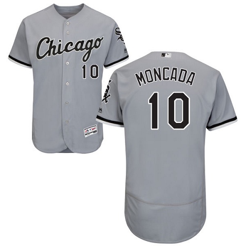 White Sox #10 Yoan Moncada Grey Flexbase Authentic Collection Stitched MLB Jersey White Sox #10 Yoan Moncada Grey Flexbase Authentic Collection Stitched MLB Jersey