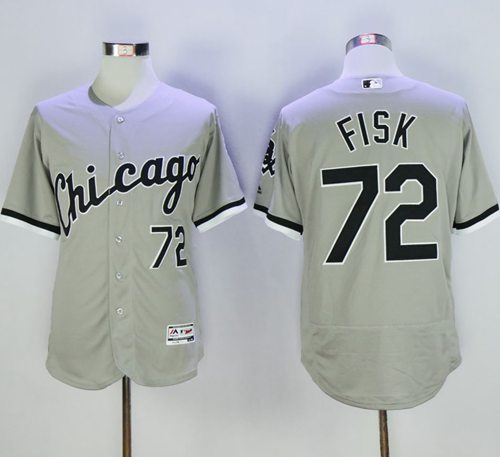 White Sox #72 Carlton Fisk Grey Flexbase Authentic Collection Stitched MLB Jersey White Sox #72 Carlton Fisk Grey Flexbase Authentic Collection Stitched MLB Jersey