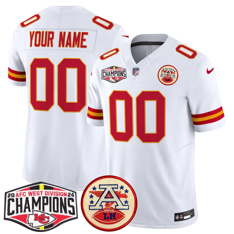 Men's Kansas City Chiefs ACTIVE PLAYER Custom White F.U.S.E. 2024 AFC West Division Champions Vapor Limited Stitched Football Jersey Men's Kansas City Chiefs ACTIVE PLAYER Custom White F.U.S.E. 2024 AFC West Division Champions Vapor Limited Stitched Football Jersey