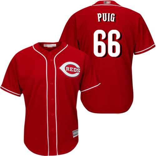 Reds #66 Yasiel Puig Red New Cool Base Stitched MLB Jersey Reds #66 Yasiel Puig Red New Cool Base Stitched MLB Jersey