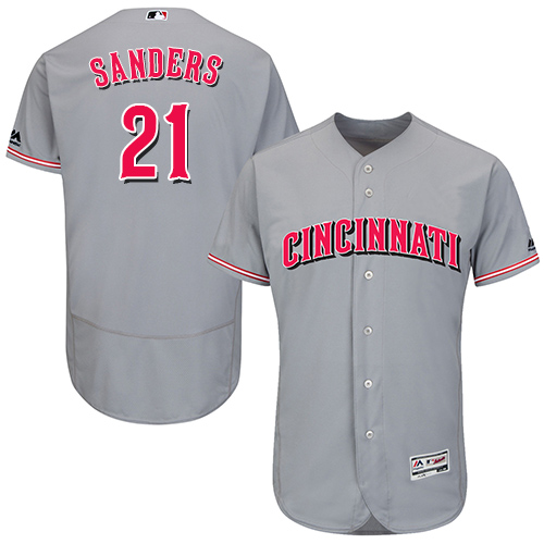 Reds #21 Reggie Sanders Grey Flexbase Authentic Collection Stitched MLB Jersey Reds #21 Reggie Sanders Grey Flexbase Authentic Collection Stitched MLB Jersey