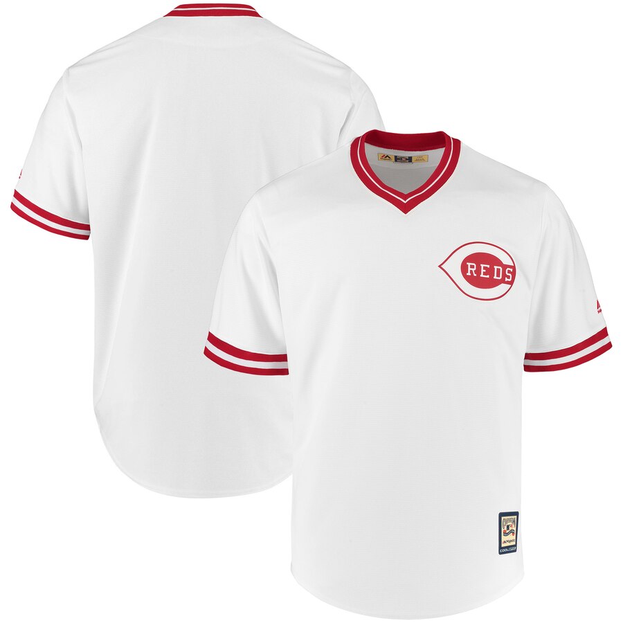 Cincinnati Reds Blank Majestic Cooperstown Collection 1990 Cool Base Jersey White Cincinnati Reds Blank Majestic Cooperstown Collection 1990 Cool Base Jersey White