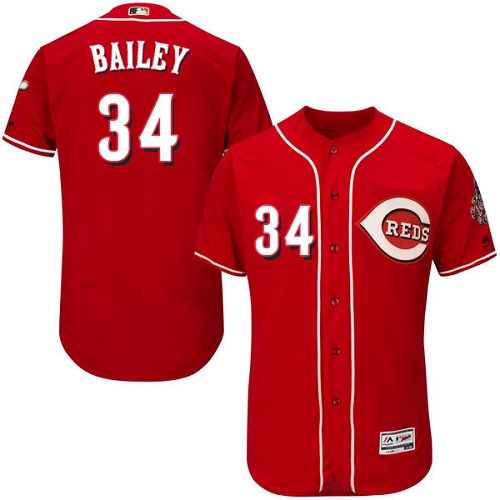 Reds #34 Homer Bailey Red Flexbase Authentic Collection Stitched MLB Jersey Reds #34 Homer Bailey Red Flexbase Authentic Collection Stitched MLB Jersey