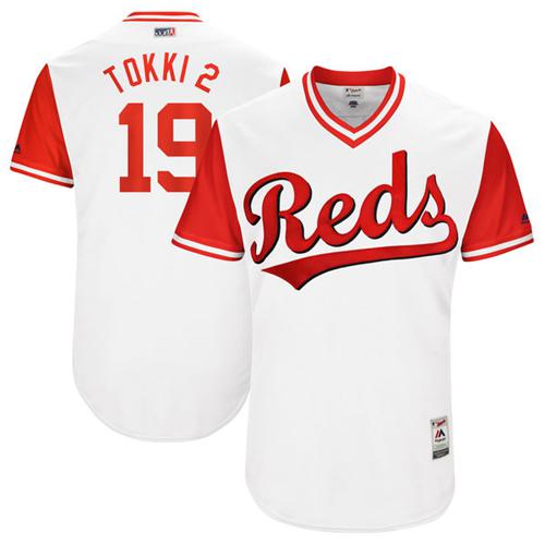Reds #19 Joey Votto White "Tokki 2" Players Weekend Authentic Stitched MLB Jersey Reds #19 Joey Votto White "Tokki 2" Players Weekend Authentic Stitched MLB Jersey