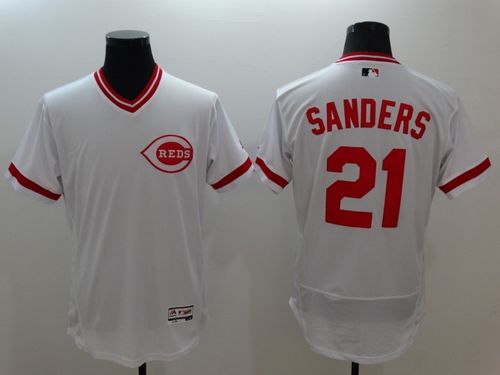Reds #21 Reggie Sanders White Flexbase Authentic Collection Cooperstown Stitched MLB Jersey Reds #21 Reggie Sanders White Flexbase Authentic Collection Cooperstown Stitched MLB Jersey