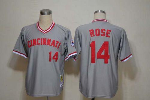 Mitchell And Ness Reds #14 Pete Rose Grey Throwback Stitched MLB Jersey Mitchell And Ness Reds #14 Pete Rose Grey Throwback Stitched MLB Jersey