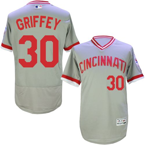 Reds #30 Ken Griffey Grey Flexbase Authentic Collection Cooperstown Stitched MLB Jersey Reds #30 Ken Griffey Grey Flexbase Authentic Collection Cooperstown Stitched MLB Jersey
