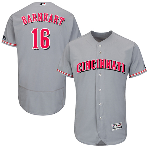 Reds #16 Tucker Barnhart Grey Flexbase Authentic Collection Stitched MLB Jersey Reds #16 Tucker Barnhart Grey Flexbase Authentic Collection Stitched MLB Jersey