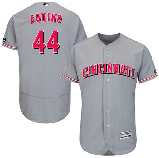 Reds #44 Aristides Aquino Grey Flexbase Authentic Collection Stitched MLB Jersey Reds #44 Aristides Aquino Grey Flexbase Authentic Collection Stitched MLB Jersey
