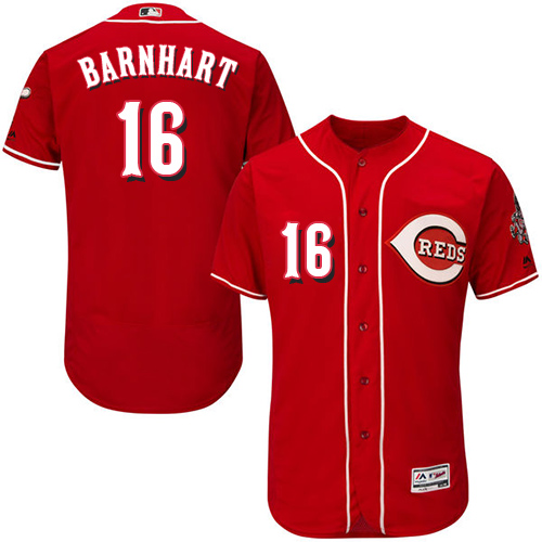 Reds #16 Tucker Barnhart Red Flexbase Authentic Collection Stitched MLB Jersey Reds #16 Tucker Barnhart Red Flexbase Authentic Collection Stitched MLB Jersey