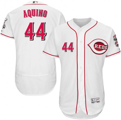 Reds #44 Aristides Aquino White Flexbase Authentic Collection Stitched MLB Jersey Reds #44 Aristides Aquino White Flexbase Authentic Collection Stitched MLB Jersey