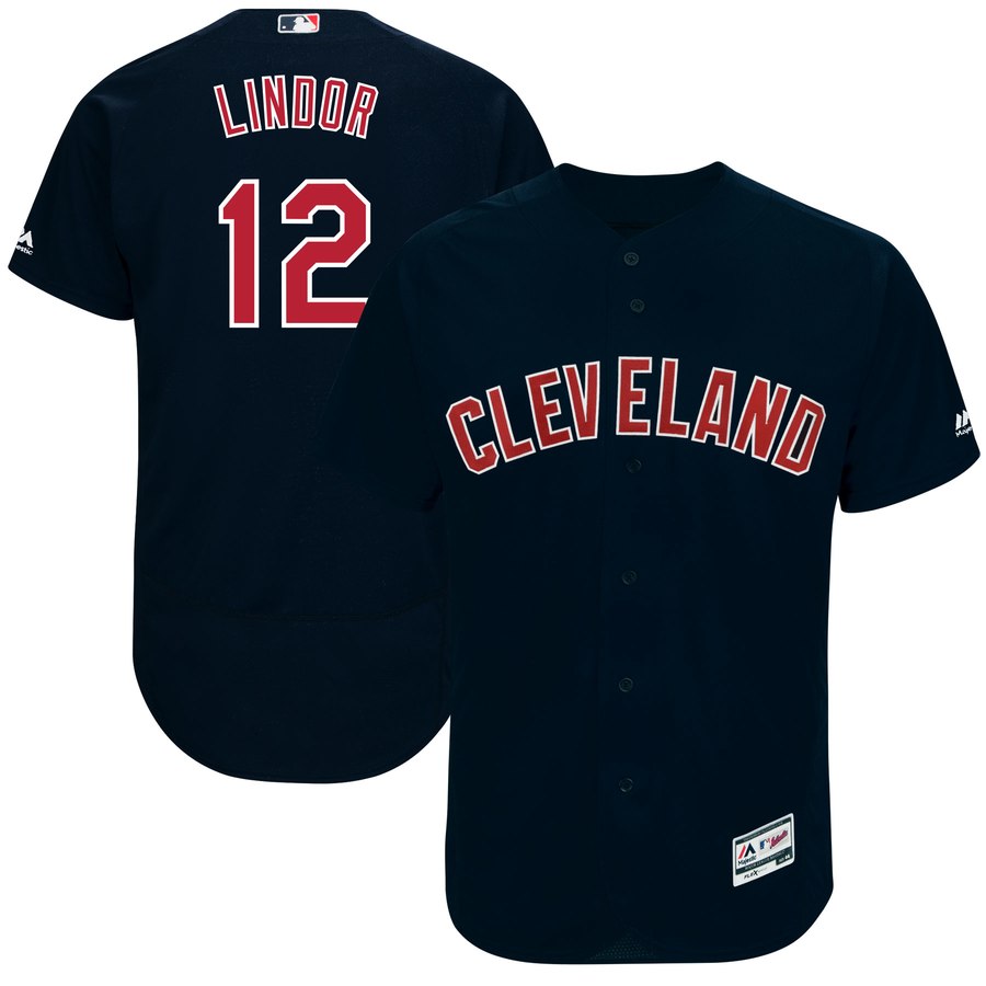 Indians #12 Francisco Lindor Navy 2019 Flexbase Authentic Collection Stitched MLB Jersey Indians #12 Francisco Lindor Navy 2019 Flexbase Authentic Collection Stitched MLB Jersey