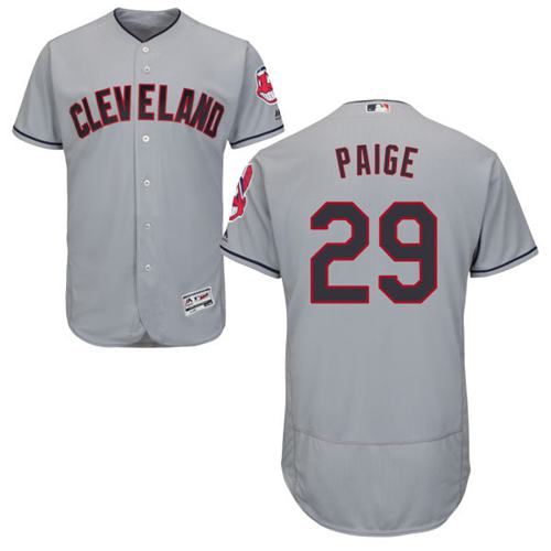 Indians #29 Satchel Paige Grey Flexbase Authentic Collection Stitched MLB Jersey Indians #29 Satchel Paige Grey Flexbase Authentic Collection Stitched MLB Jersey