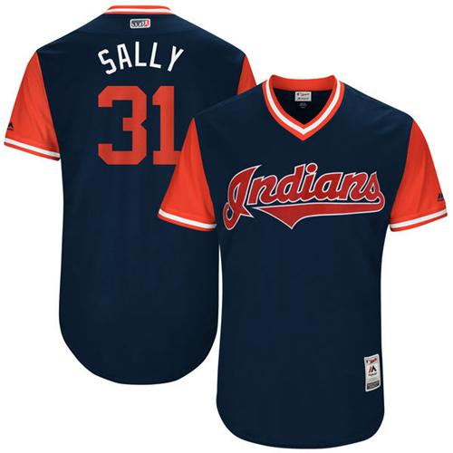 Indians #31 Danny Salazar Navy "Sally" Players Weekend Authentic Stitched MLB Jersey Indians #31 Danny Salazar Navy "Sally" Players Weekend Authentic Stitched MLB Jersey