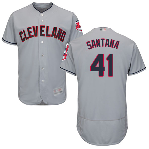 Indians #41 Carlos Santana Grey Flexbase Authentic Collection Stitched MLB Jersey Indians #41 Carlos Santana Grey Flexbase Authentic Collection Stitched MLB Jersey