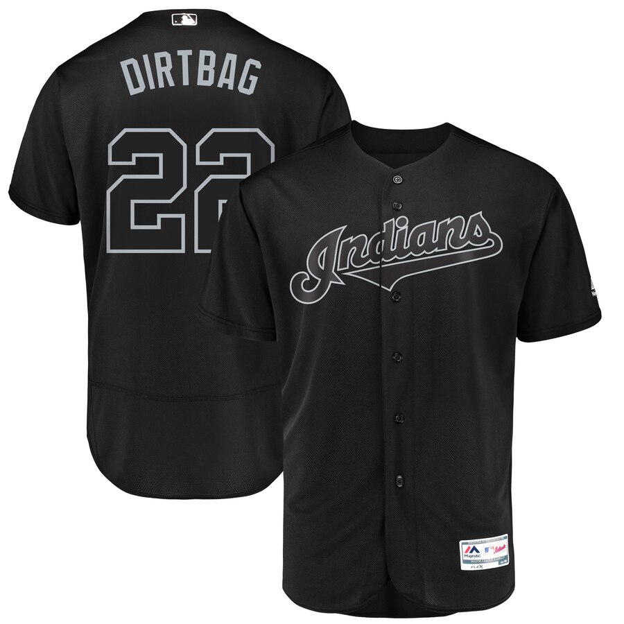 Cleveland Indians #22 Jason Kipnis Dirtbag Majestic 2019 Players' Weekend Flex Base Authentic Player Jersey Black Cleveland Indians #22 Jason Kipnis Dirtbag Majestic 2019 Players' Weekend Flex Base Authentic Player Jersey Black