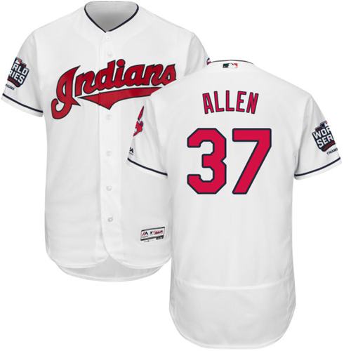 Indians #37 Cody Allen White Flexbase Authentic Collection 2016 World Series Bound Stitched MLB Jersey Indians #37 Cody Allen White Flexbase Authentic Collection 2016 World Series Bound Stitched MLB Jersey