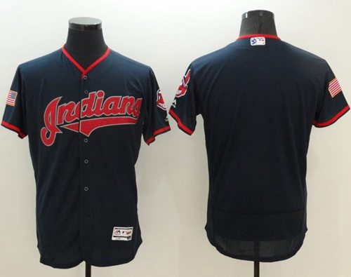 Indians Blank Navy Blue Fashion Stars & Stripes Flexbase Authentic Stitched MLB Jersey Indians Blank Navy Blue Fashion Stars & Stripes Flexbase Authentic Stitched MLB Jersey