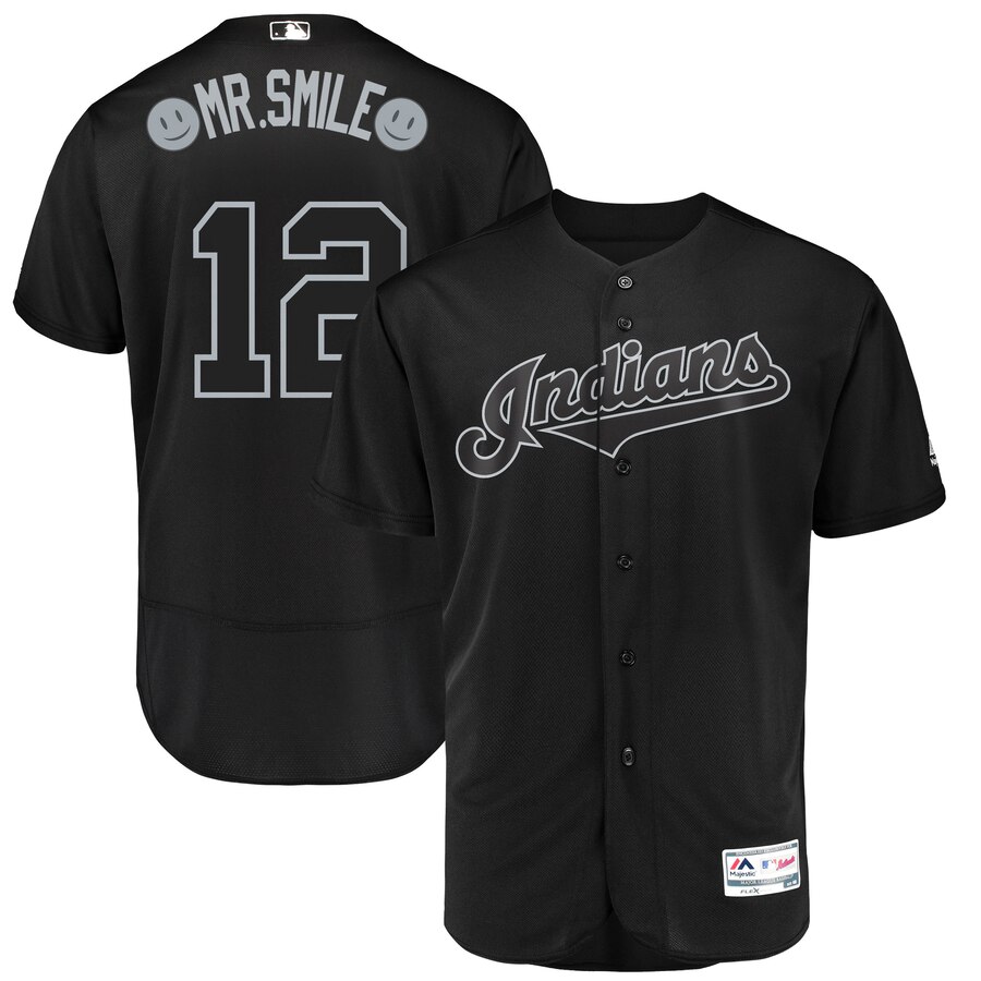 Cleveland Indians #12 Francisco Lindor Majestic 2019 Players' Weekend Flex Base Authentic Player Jersey Black Cleveland Indians #12 Francisco Lindor Majestic 2019 Players' Weekend Flex Base Authentic Player Jersey Black