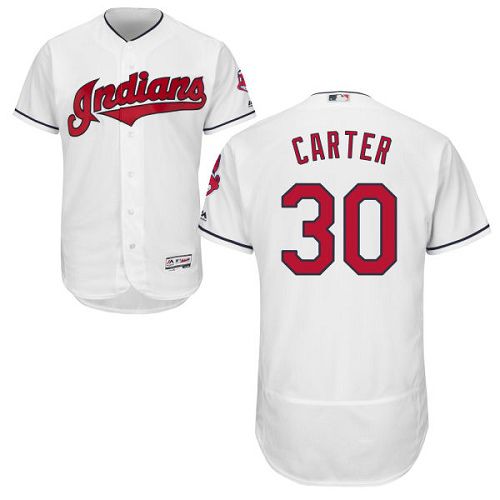 Indians #30 Joe Carter White Flexbase Authentic Collection Stitched MLB Jersey Indians #30 Joe Carter White Flexbase Authentic Collection Stitched MLB Jersey