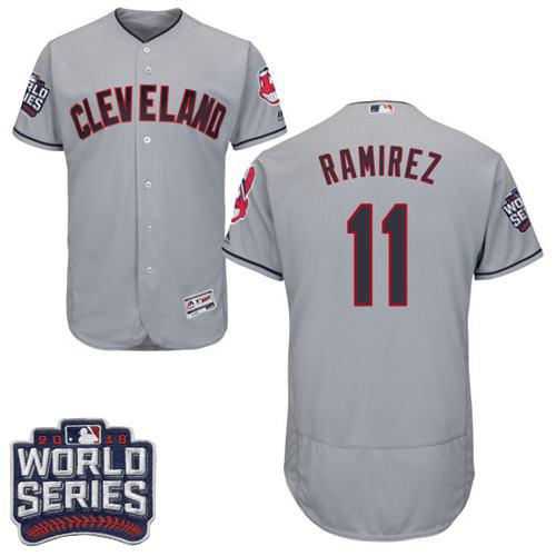 Indians #11 Jose Ramirez Grey Flexbase Authentic Collection 2016 World Series Bound Stitched MLB Jersey Indians #11 Jose Ramirez Grey Flexbase Authentic Collection 2016 World Series Bound Stitched MLB Jersey