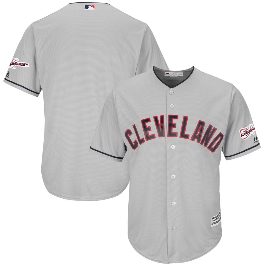 Cleveland Indians Blank Majestic Road 2019 All-Star Game Patch Cool Base Team Jersey Gray Cleveland Indians Blank Majestic Road 2019 All-Star Game Patch Cool Base Team Jersey Gray