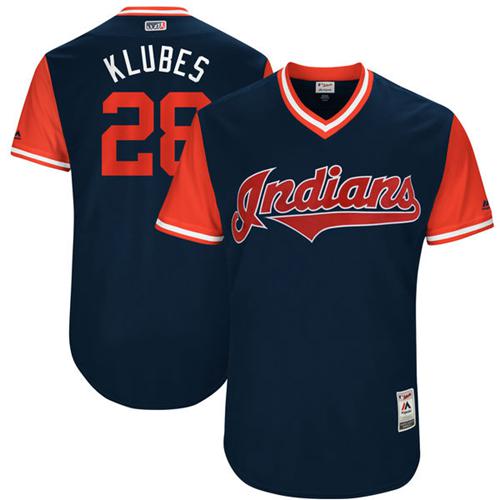 Indians #28 Corey Kluber Navy 