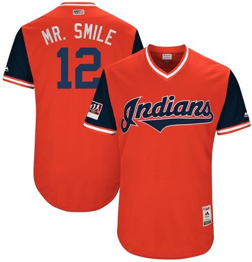Indians #12 Francisco Lindor Red "Mr. Smile" Players Weekend Authentic Stitched MLB Jersey Indians #12 Francisco Lindor Red "Mr. Smile" Players Weekend Authentic Stitched MLB Jersey