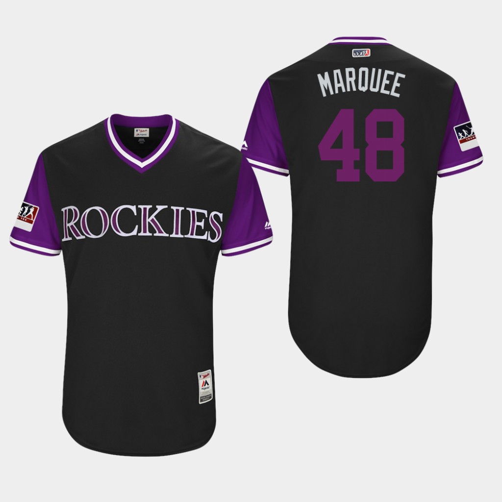 Rockies #48 German Marquez Black Players Weekend Authentic Stitched MLB Jersey Rockies #48 German Marquez Black Players Weekend Authentic Stitched MLB Jersey
