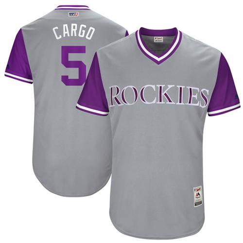 Rockies #5 Carlos Gonzalez Gray "Cargo" Players Weekend Authentic Stitched MLB Jersey Rockies #5 Carlos Gonzalez Gray "Cargo" Players Weekend Authentic Stitched MLB Jersey