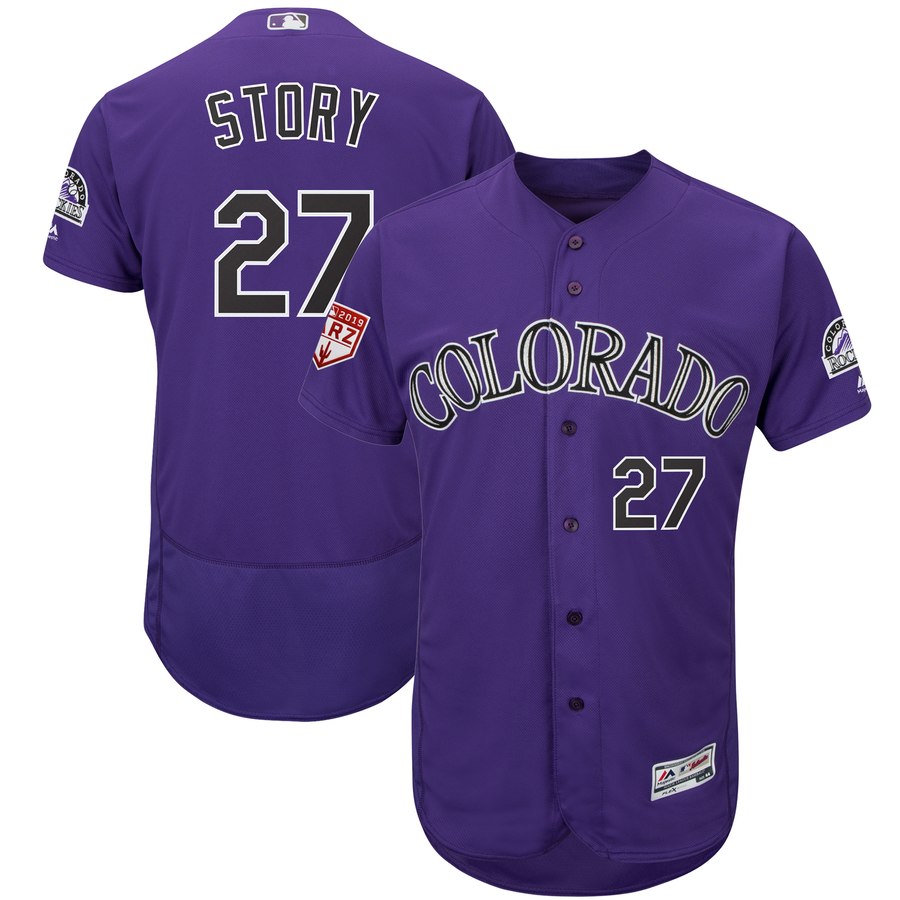 Rockies #27 Trevor Story Purple 2019 Spring Training Flex Base Stitched MLB Jersey Rockies #27 Trevor Story Purple 2019 Spring Training Flex Base Stitched MLB Jersey