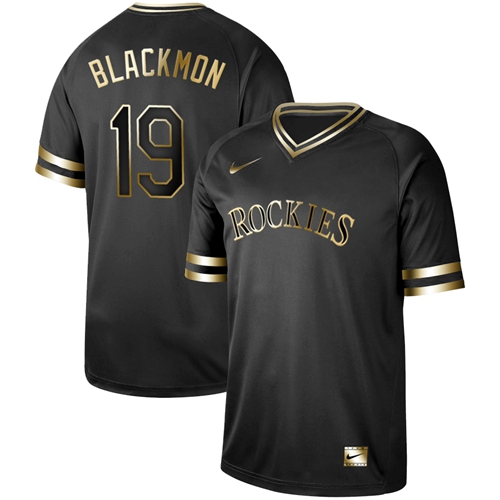 Nike Rockies #19 Charlie Blackmon Black Gold Authentic Stitched MLB Jersey Nike Rockies #19 Charlie Blackmon Black Gold Authentic Stitched MLB Jersey