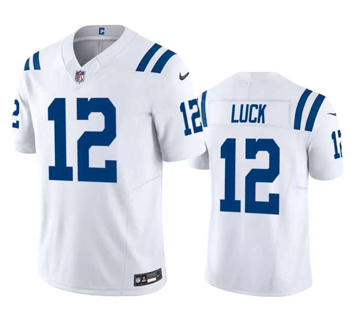 Men's Indianapolis Colts #12 Andrew Luck White 2023 F.U.S.E Vapor Untouchable Stitched Football Jersey Men's Indianapolis Colts #12 Andrew Luck White 2023 F.U.S.E Vapor Untouchable Stitched Football Jersey