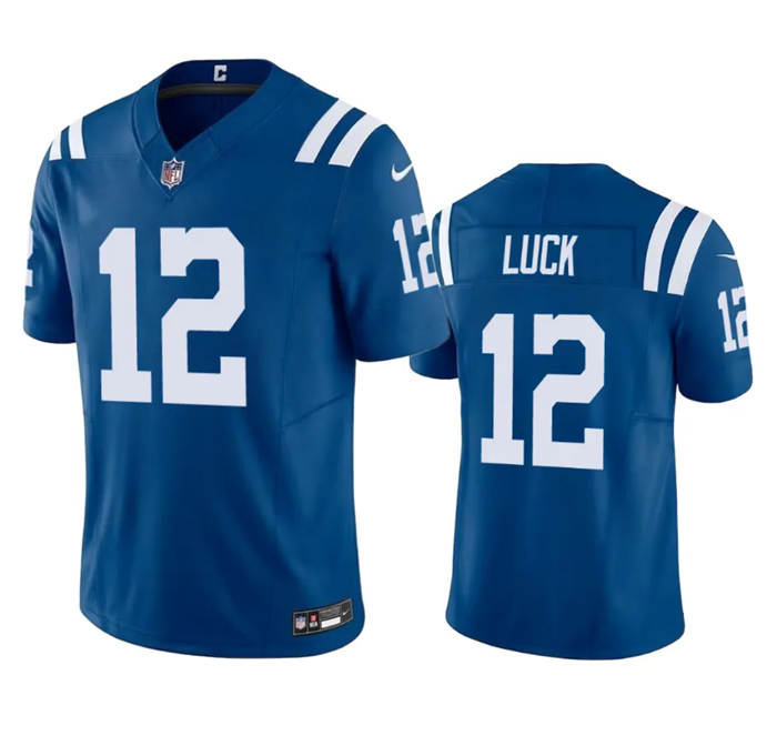 Men's Indianapolis Colts #12 Andrew Luck Blue 2023 F.U.S.E Vapor Untouchable Stitched Football Jersey Men's Indianapolis Colts #12 Andrew Luck Blue 2023 F.U.S.E Vapor Untouchable Stitched Football Jersey