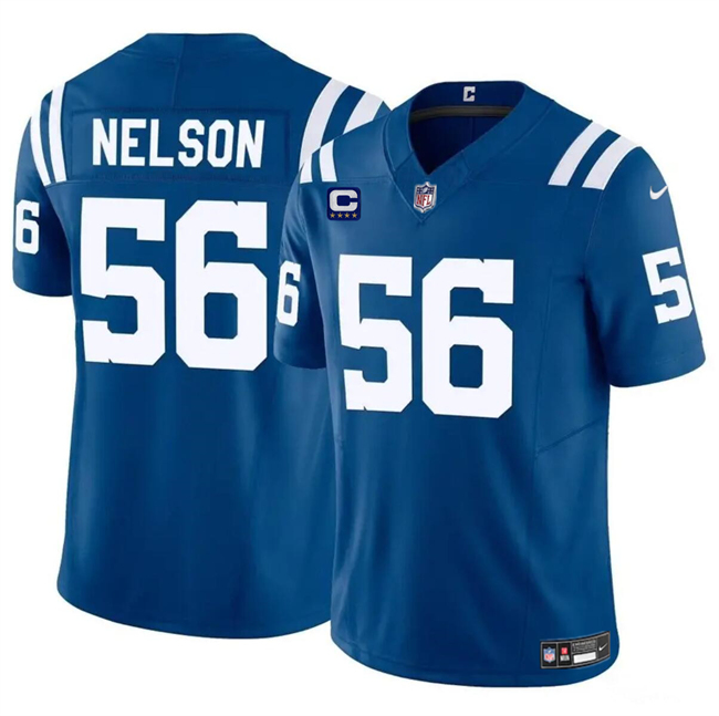 Men's Indianapolis Colts #56 Quenton Nelson Blue 2024 F.U.S.E. With 4-Star C Patch Vapor Limited Stitched Football Jersey Men's Indianapolis Colts #56 Quenton Nelson Blue 2024 F.U.S.E. With 4-Star C Patch Vapor Limited Stitched Football Jersey