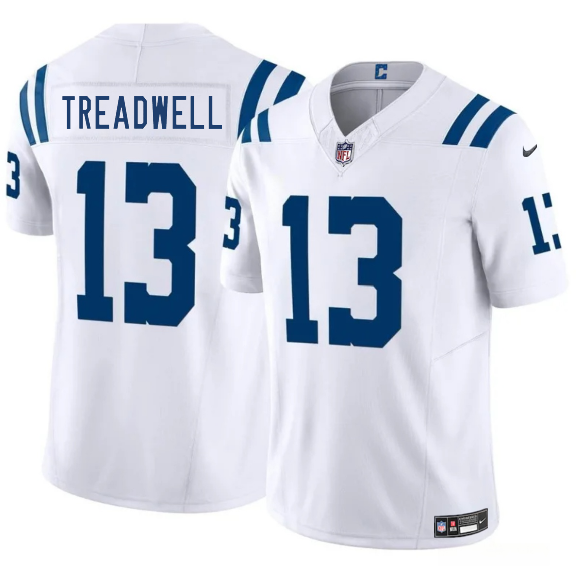 Men's Indianapolis Colts #13 Laquon Treadwell White 2025 F.U.S.E. Vapor Limited Stitched Football Jersey Men's Indianapolis Colts #13 Laquon Treadwell White 2025 F.U.S.E. Vapor Limited Stitched Football Jersey