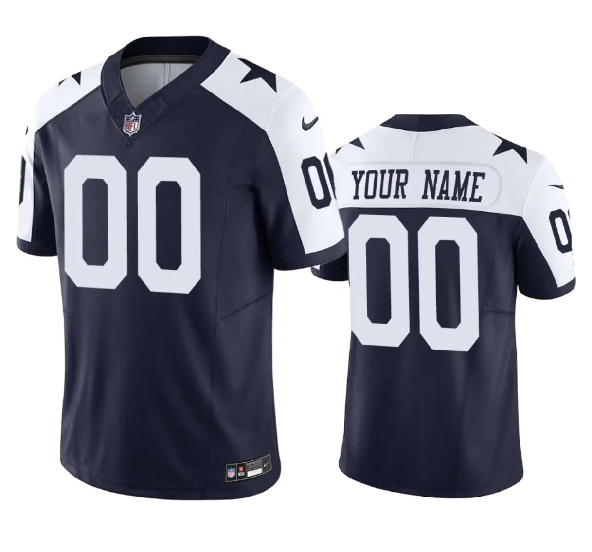 Women's Dallas Cowboys Active Player Custom White/Navy 2023 F.U.S.E Alternate Vapor Thanksgiving Limited Stitched Football Jersey Women's Dallas Cowboys Active Player Custom White/Navy 2023 F.U.S.E Alternate Vapor Thanksgiving Limited Stitched Football Jersey