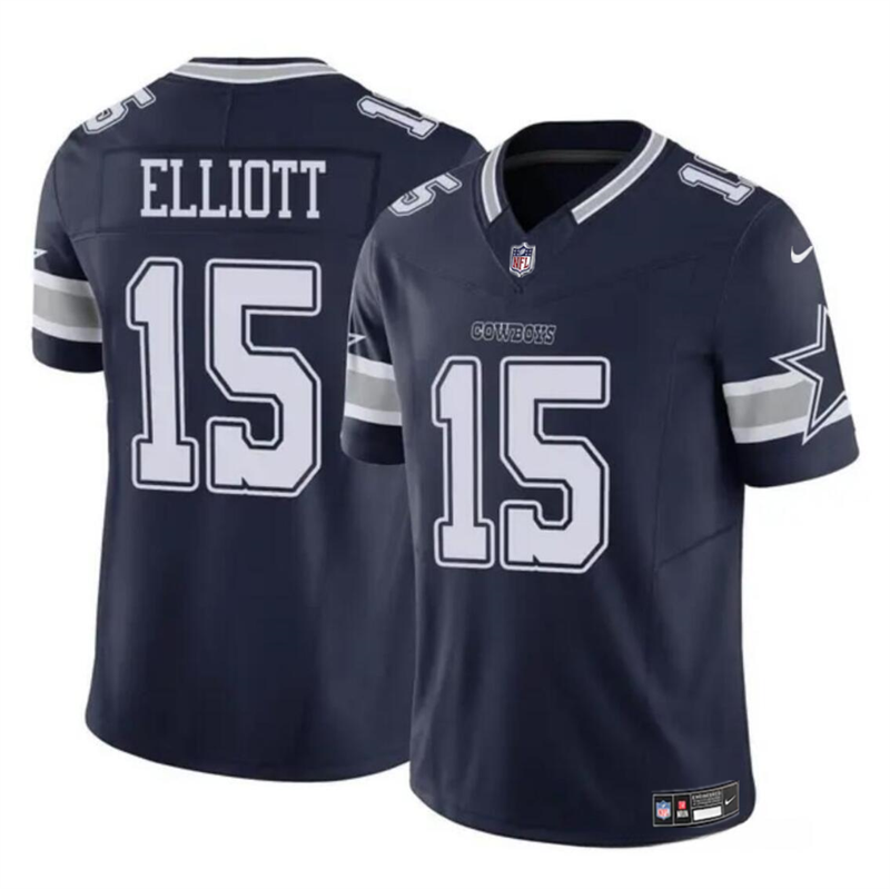 Men's Dallas Cowboys #15 Ezekiel Elliott Navy 2023 F.U.S.E Vapor Untouchable Limited Stitched Football Jersey Men's Dallas Cowboys #15 Ezekiel Elliott Navy 2023 F.U.S.E Vapor Untouchable Limited Stitched Football Jersey