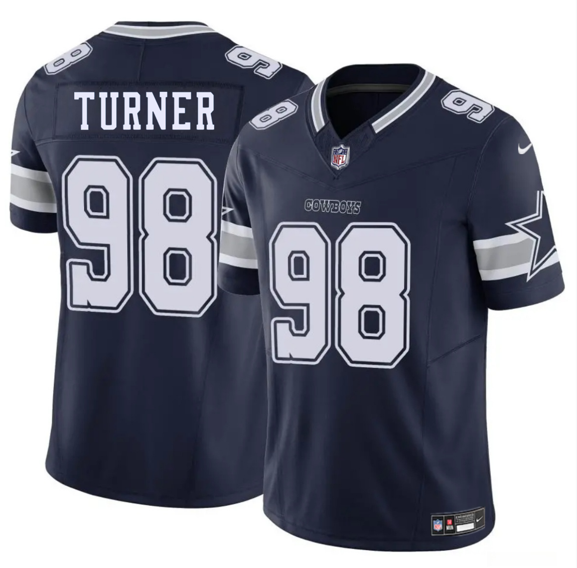 Men's Dallas Cowboys #98 Payton Turner Navy 2025 F.U.S.E Vapor Untouchable Limited Stitched Football Jersey