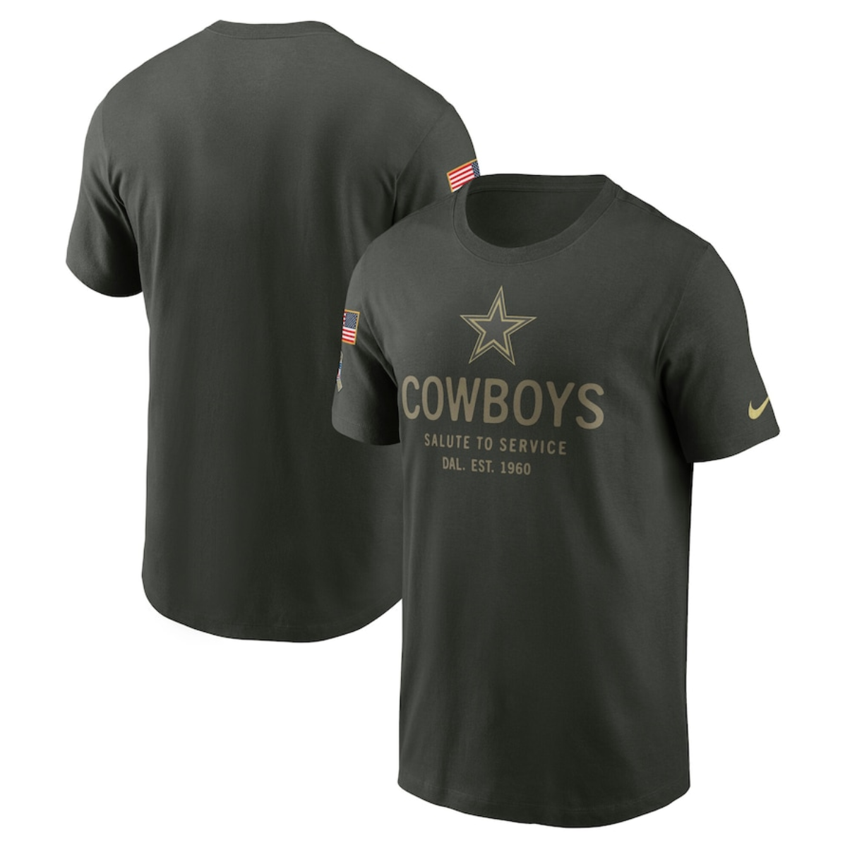 Men's Dallas Cowboys Forest Green 2025 Salute to Service Sideline Primary Edge Dri-FIT T-Shirt Men's Dallas Cowboys Forest Green 2025 Salute to Service Sideline Primary Edge Dri-FIT T-Shirt