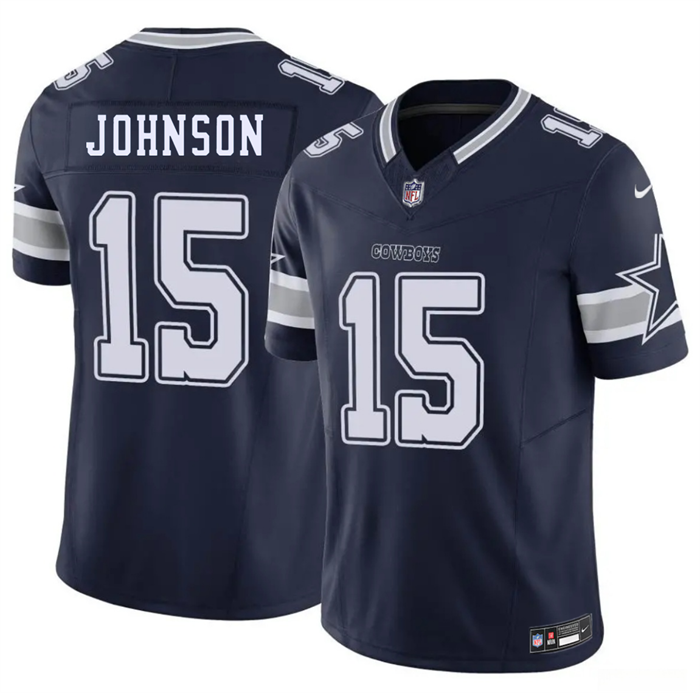 Men's Dallas Cowboys #15 Tyler Johnson Navy 2026 F.U.S.E Vapor Untouchable Limited Stitched Football Jersey