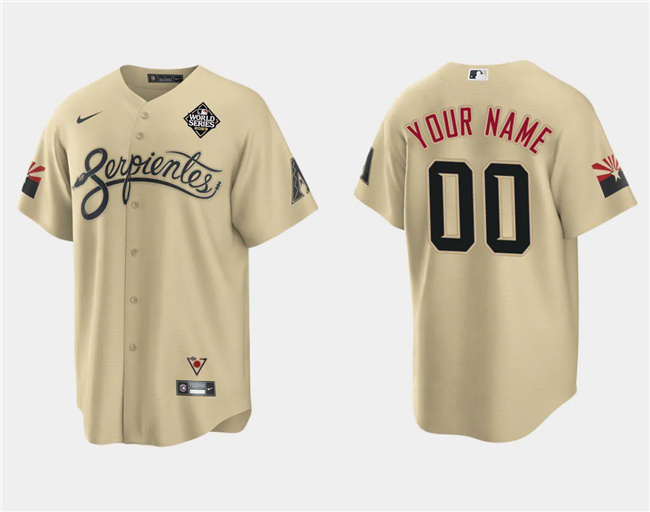 Men's Arizona Diamondbacks Active Player Custom Gold 2023 World Series City Connect Cool Base Stitched Baseball Jersey Men's Arizona Diamondbacks Active Player Custom Gold 2023 World Series City Connect Cool Base Stitched Baseball Jersey