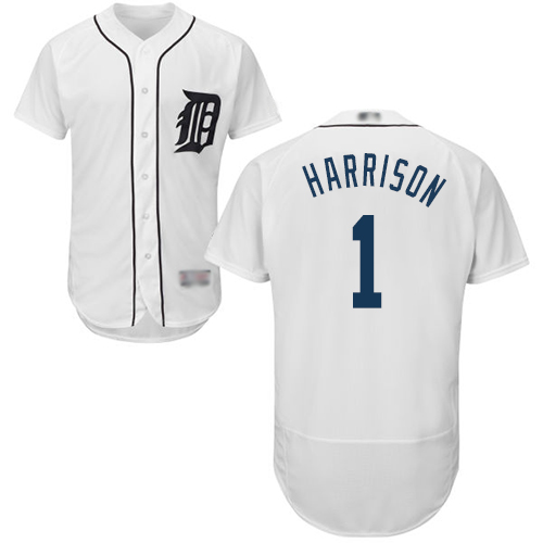 Tigers #1 Josh Harrison White Flexbase Authentic Collection Stitched MLB Jersey Tigers #1 Josh Harrison White Flexbase Authentic Collection Stitched MLB Jersey