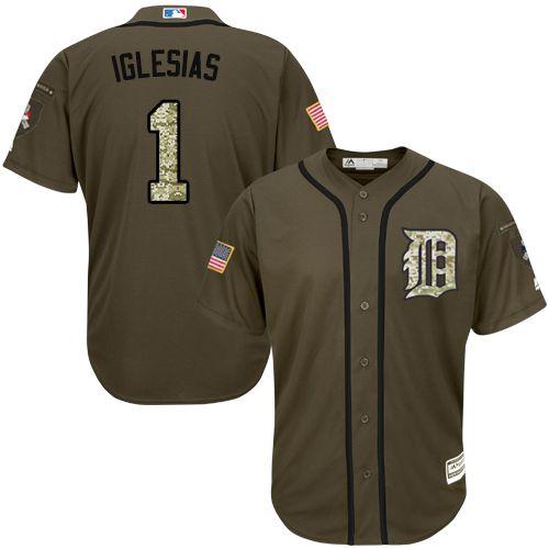 Tigers #1 Jose Iglesias Green Salute to Service Stitched MLB Jersey Tigers #1 Jose Iglesias Green Salute to Service Stitched MLB Jersey
