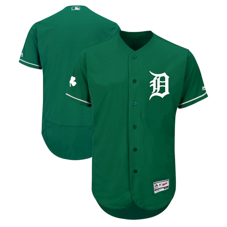 Detroit Tigers Majestic St. Patrick's Day Flex Base Authentic Collection Celtic Team Jersey Green Detroit Tigers Majestic St. Patrick's Day Flex Base Authentic Collection Celtic Team Jersey Green
