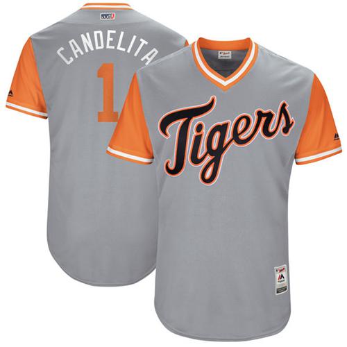 Tigers #1 Jose Iglesias Gray "Candelita" Players Weekend Authentic Stitched MLB Jersey Tigers #1 Jose Iglesias Gray "Candelita" Players Weekend Authentic Stitched MLB Jersey