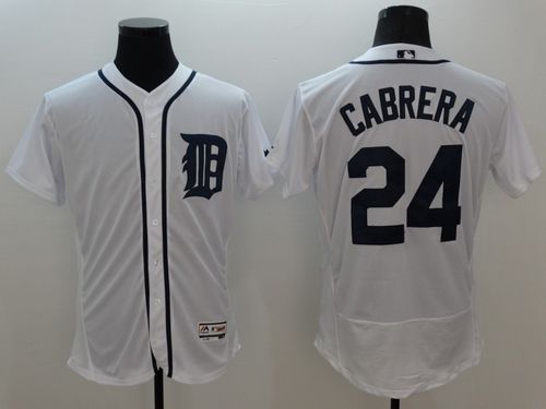 Tigers #24 Miguel Cabrera White Flexbase Authentic Collection Stitched MLB Jersey Tigers #24 Miguel Cabrera White Flexbase Authentic Collection Stitched MLB Jersey