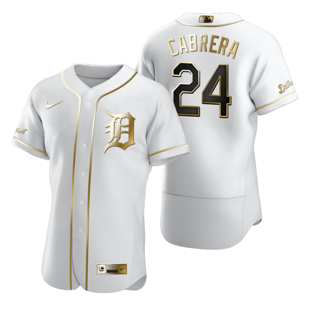 Detroit Tigers #24 Miguel Cabrera White Nike Men's Authentic Golden Edition MLB Jersey Detroit Tigers #24 Miguel Cabrera White Nike Men's Authentic Golden Edition MLB Jersey